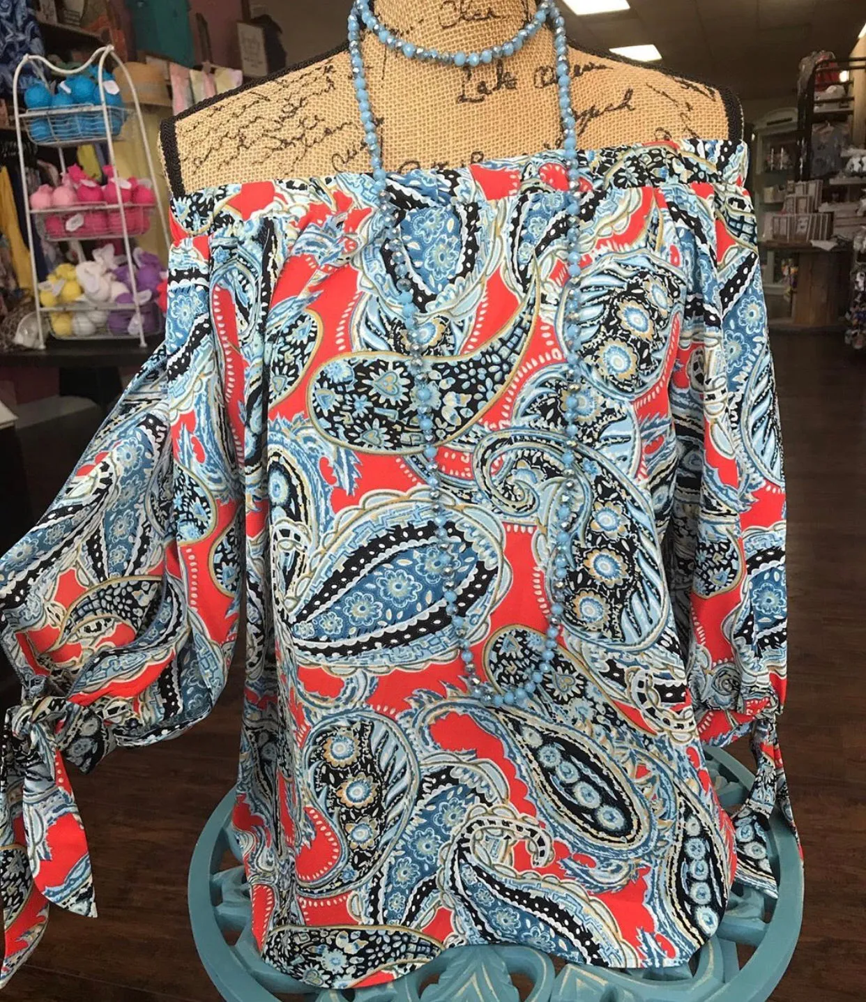 Paisley Perfect Off-Shoulder Top