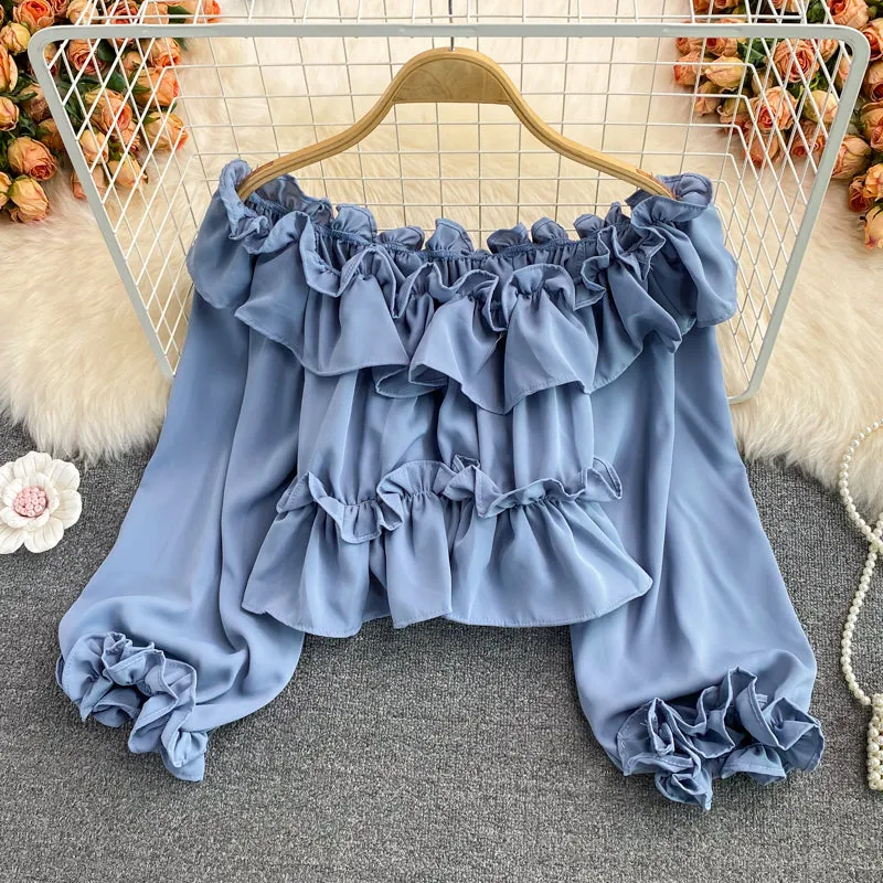 Ruffled Off-the-shoulder Shirt