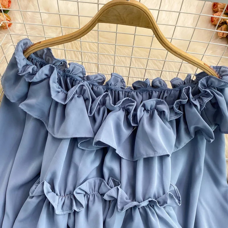 Ruffled Off-the-shoulder Shirt