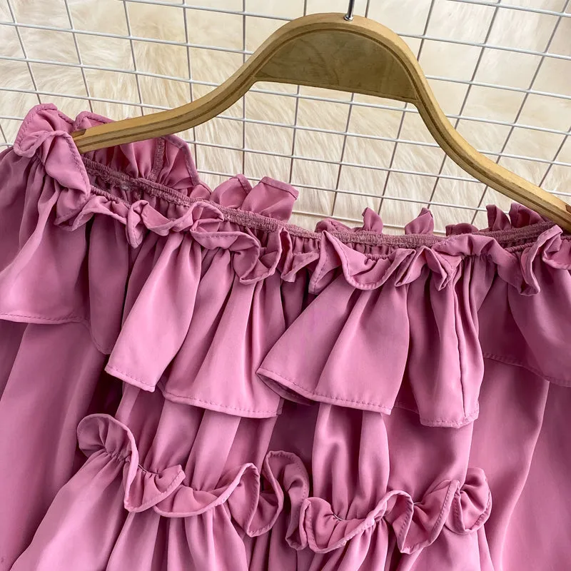 Ruffled Off-the-shoulder Shirt
