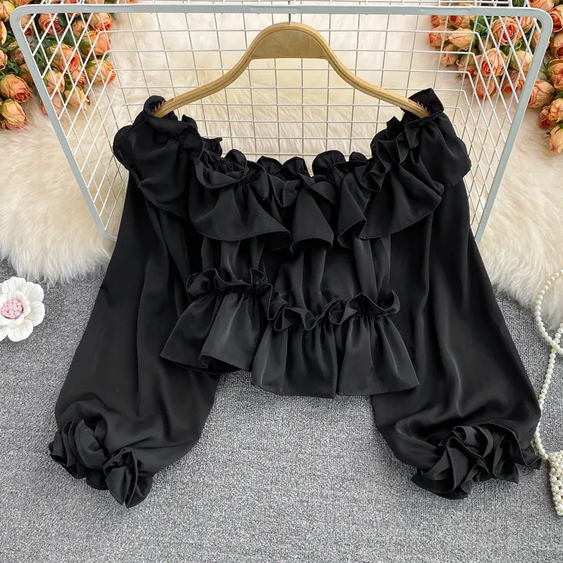 Ruffled Off-the-shoulder Shirt