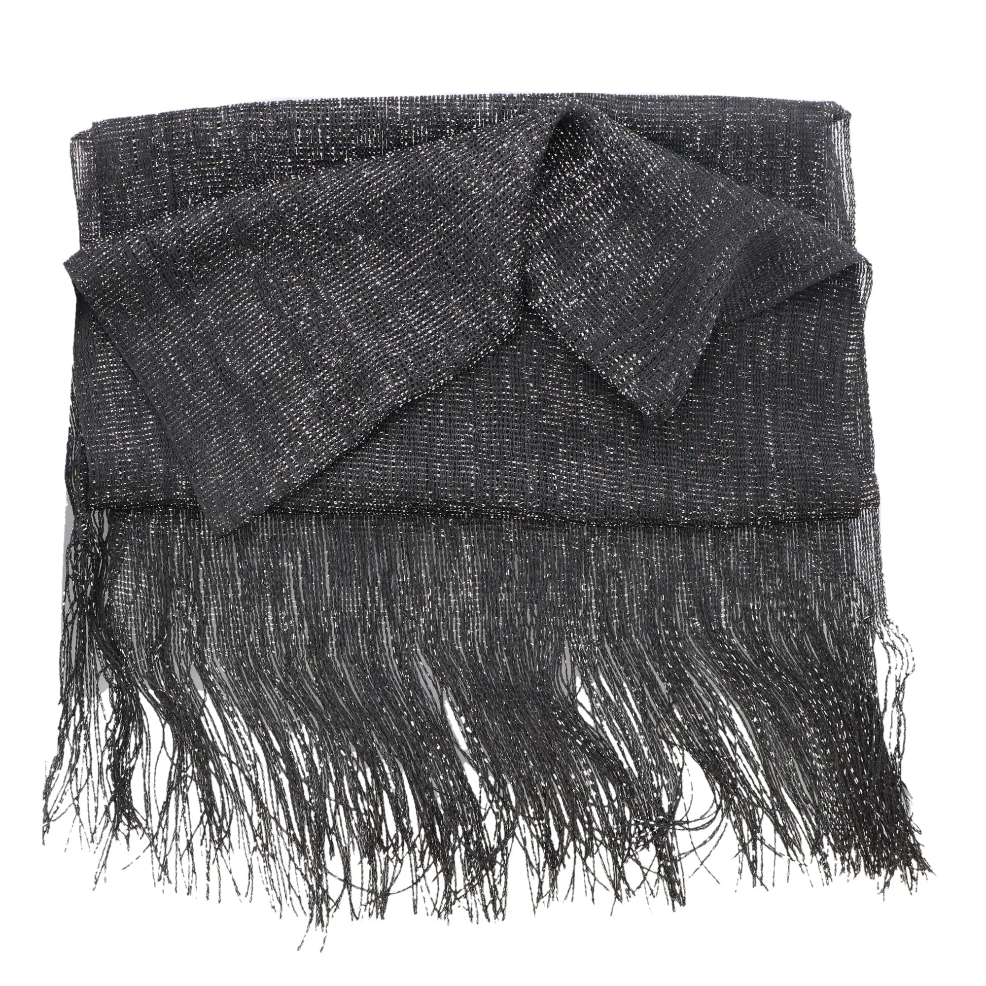 Sheer Oblong Fringed Headscarf