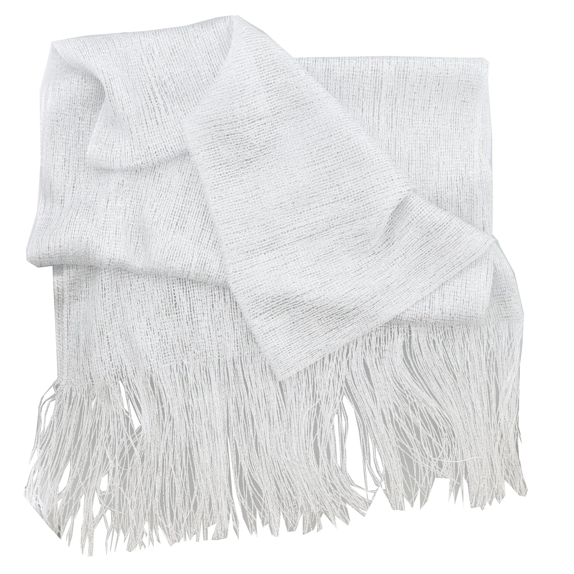 Sheer Oblong Fringed Headscarf