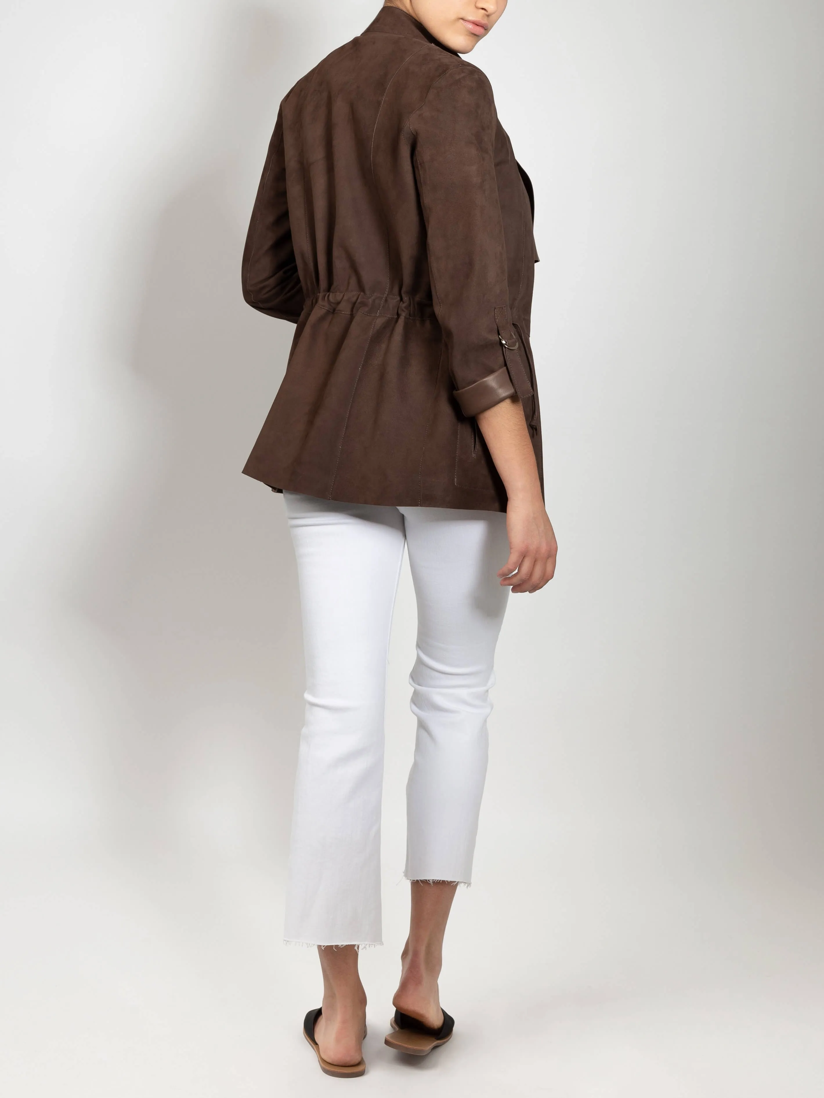 Sonia Reversible Italian Lambskin Suede Leather Jacket
