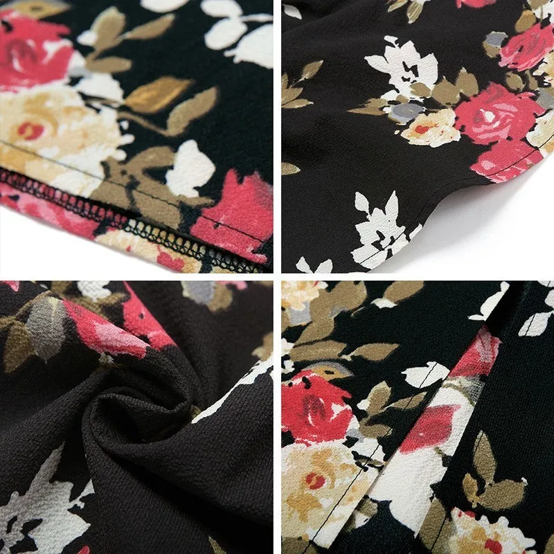Strapless Floral Print Sexy Bohemian Butterfly Sleeve Dress