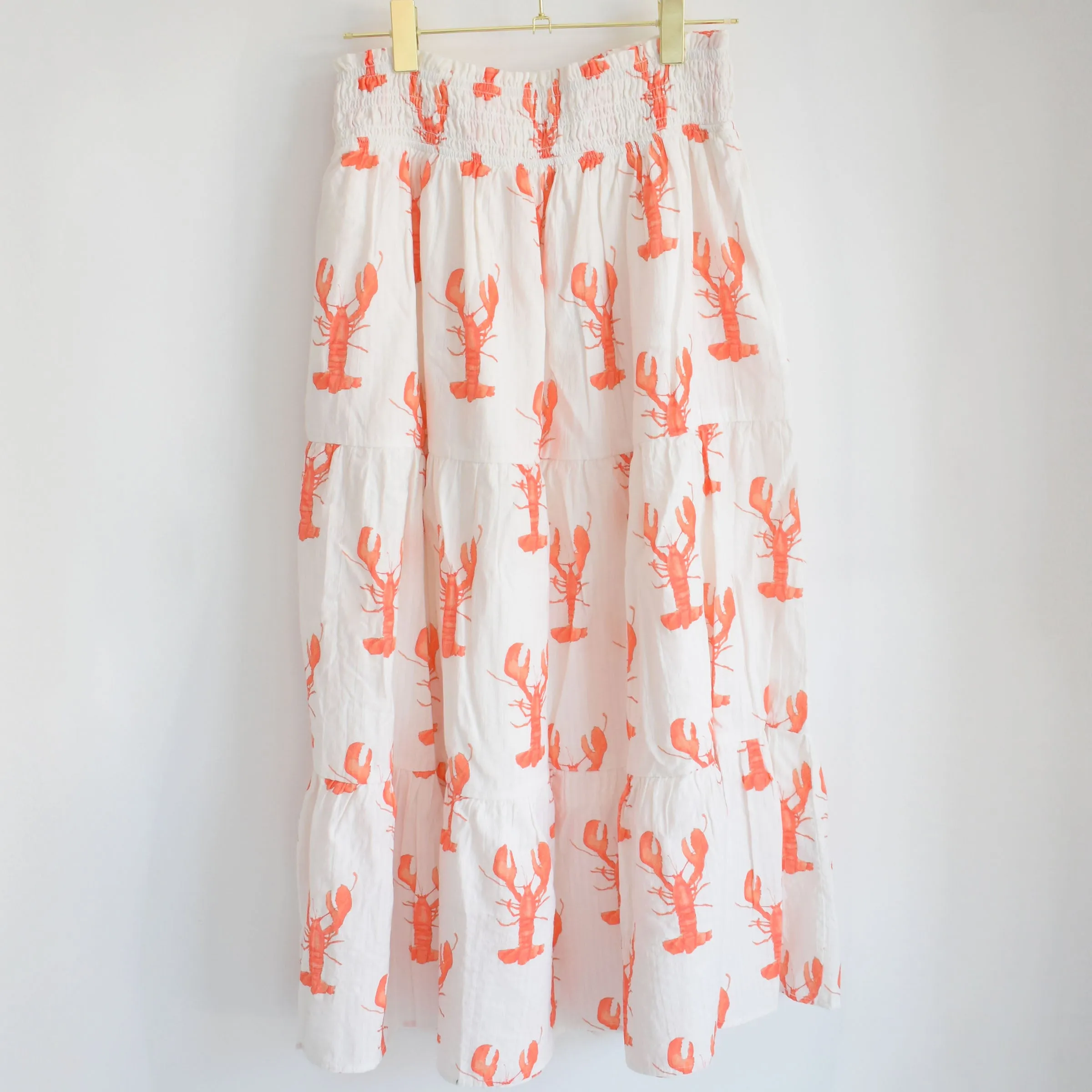 Tiered Maxi Skirt, Lobster