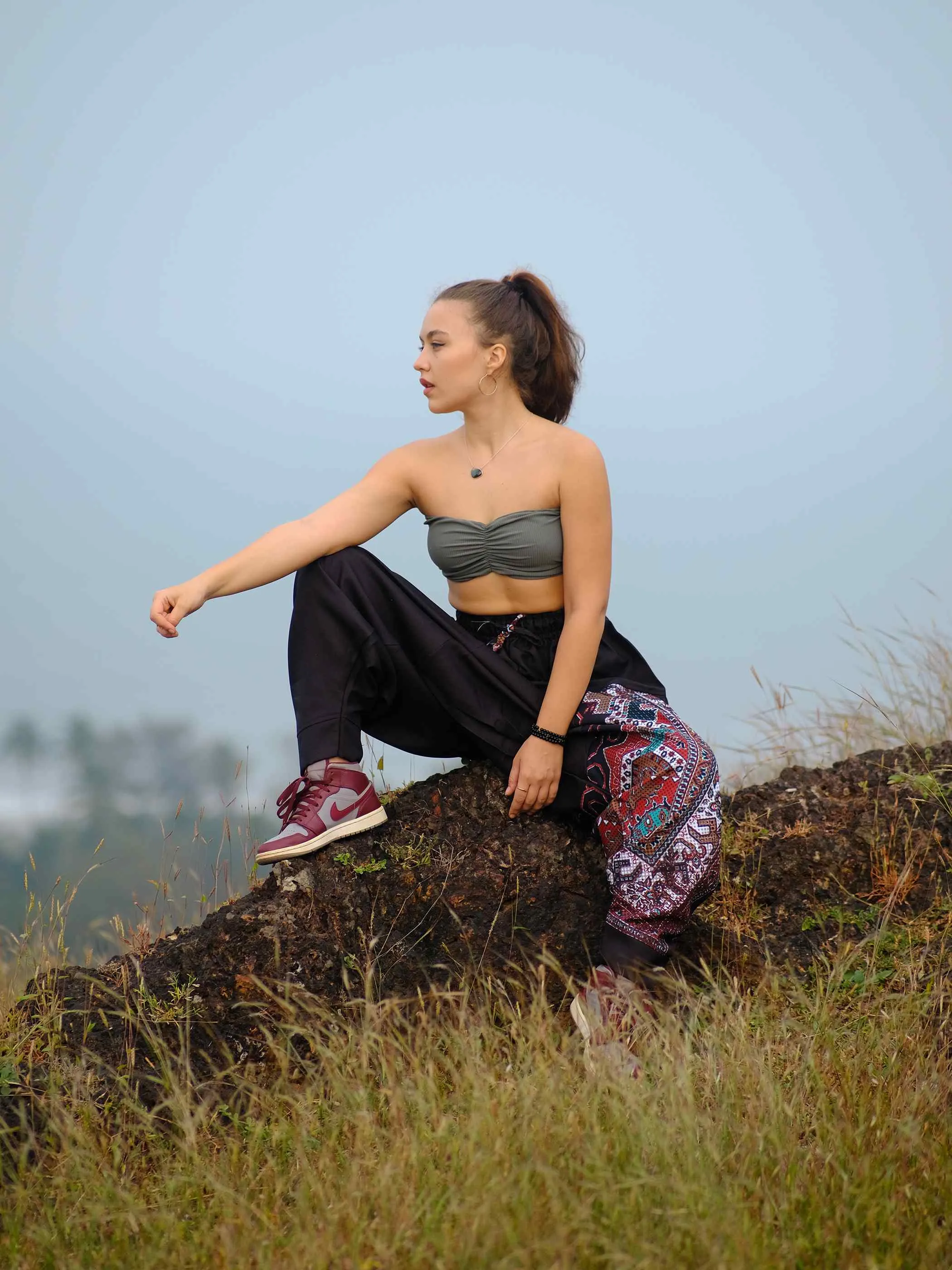 Women's Boho Rage Flare Hippy Balloon Harem Pants for Travel Dance Yoga