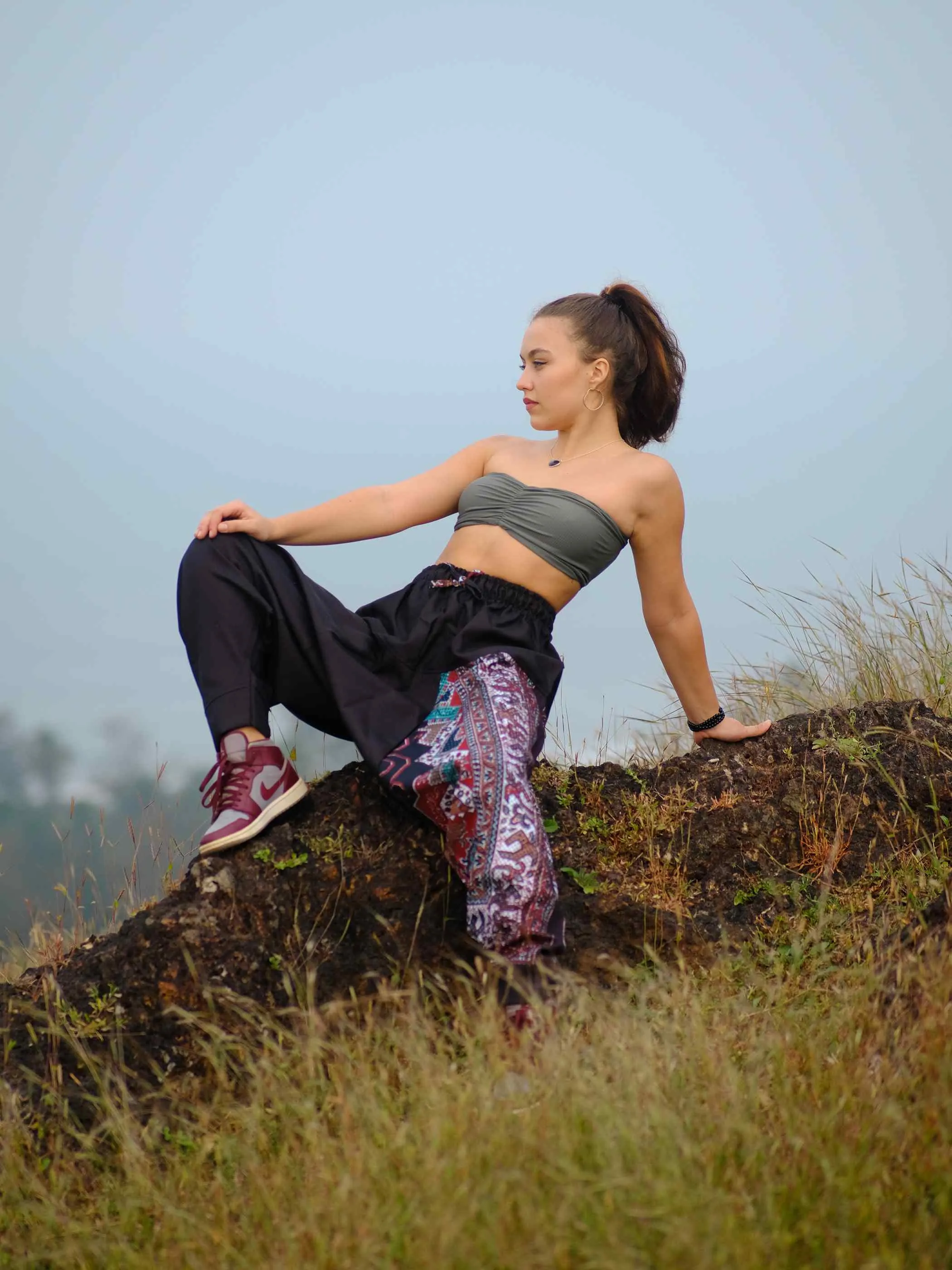 Women's Boho Rage Flare Hippy Balloon Harem Pants for Travel Dance Yoga