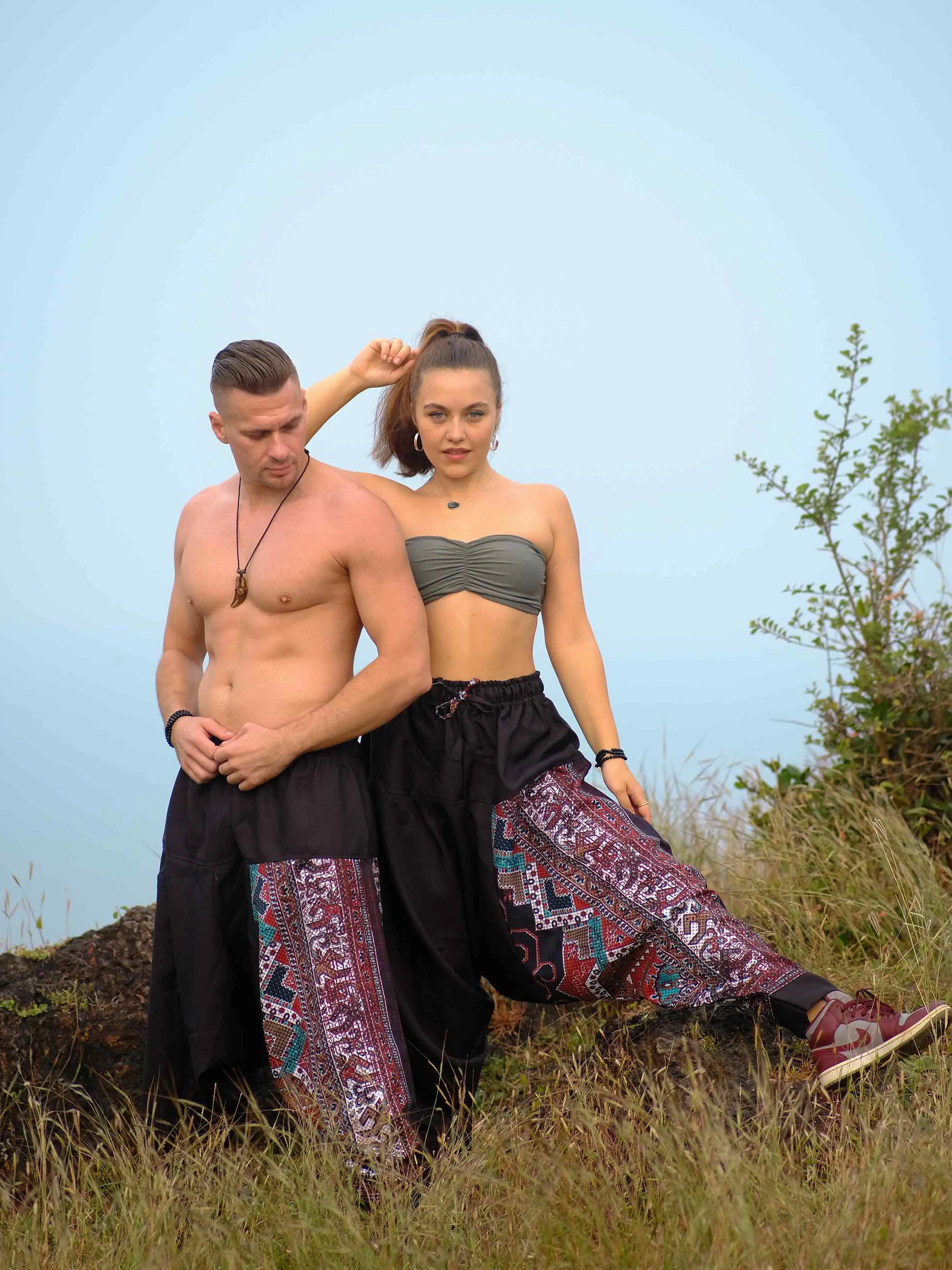 Women's Boho Rage Flare Hippy Balloon Harem Pants for Travel Dance Yoga