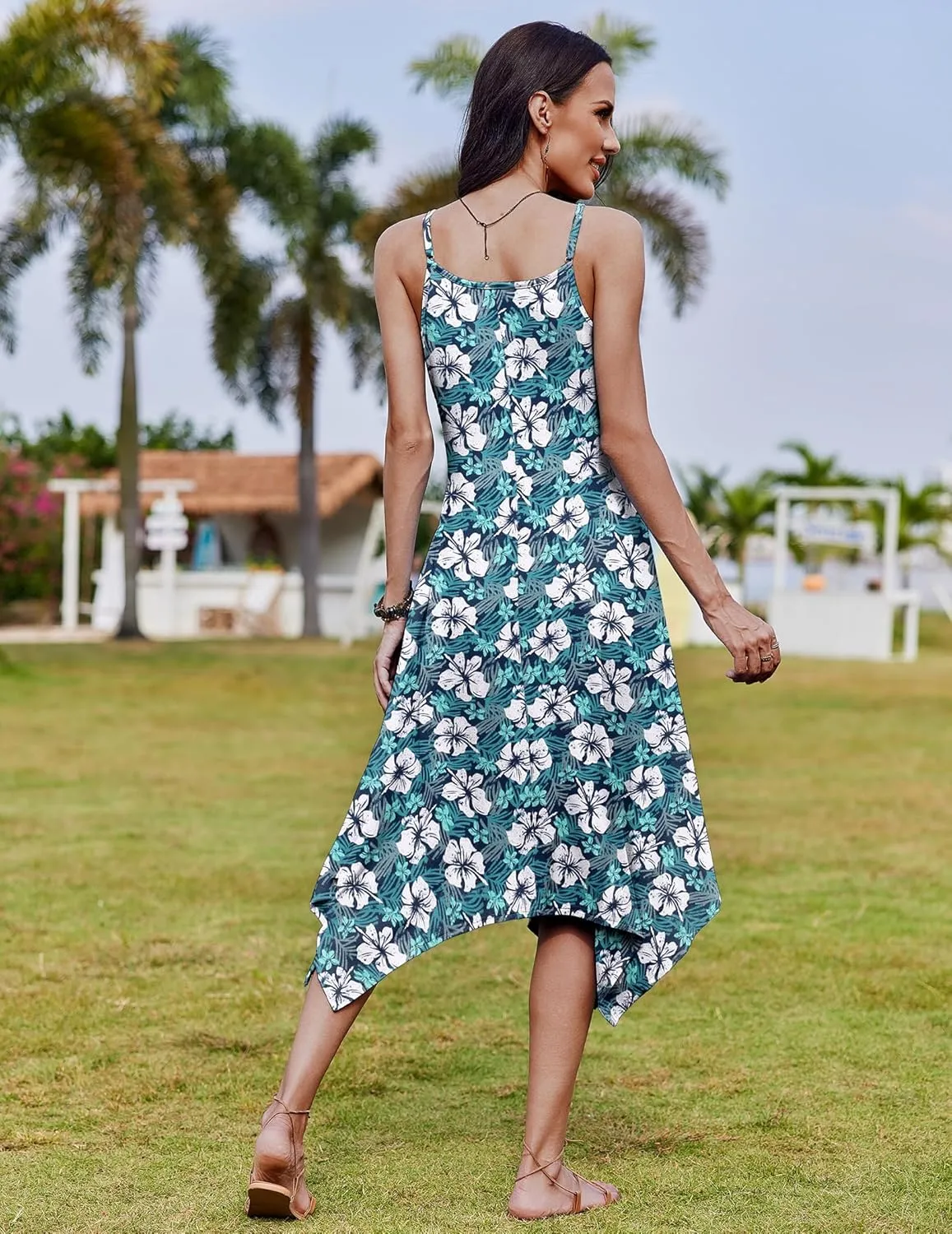 Zeagoo Women Midi Dress Bohemian Beach Cover Up Dress