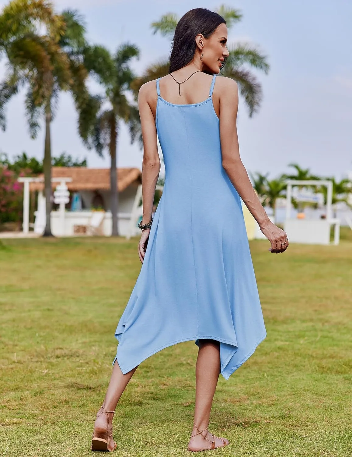 Zeagoo Women Midi Dress Bohemian Beach Cover Up Dress