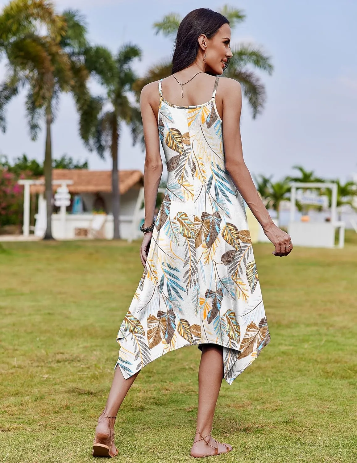 Zeagoo Women Midi Dress Bohemian Beach Cover Up Dress