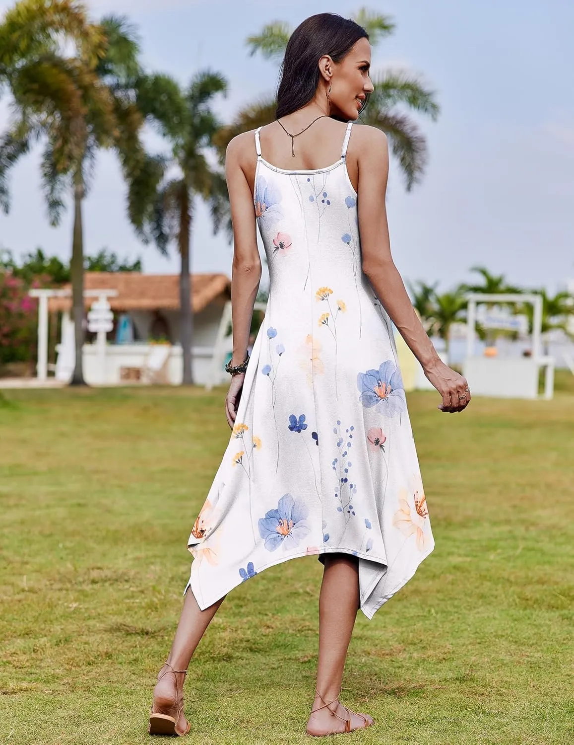 Zeagoo Women Midi Dress Bohemian Beach Cover Up Dress