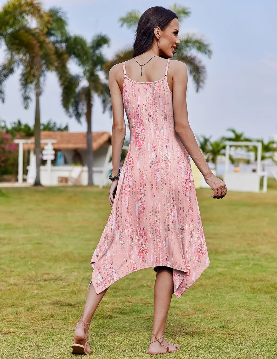 Zeagoo Women Midi Dress Bohemian Beach Cover Up Dress