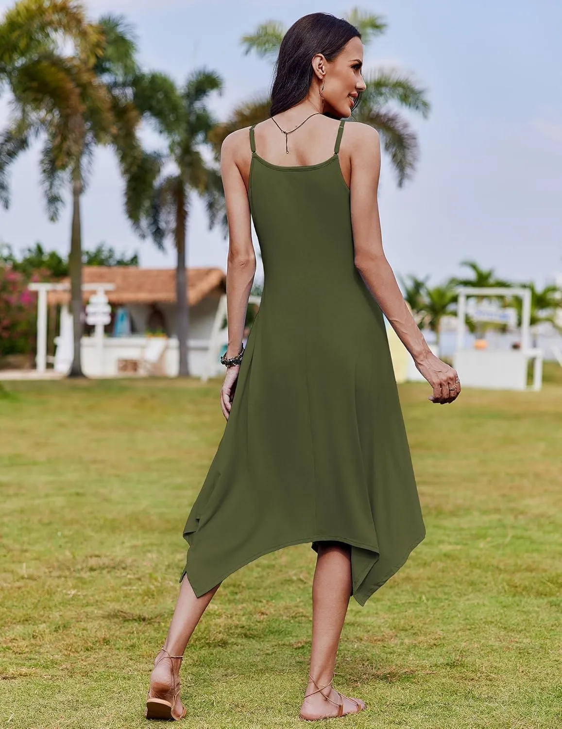 Zeagoo Women Midi Dress Bohemian Beach Cover Up Dress
