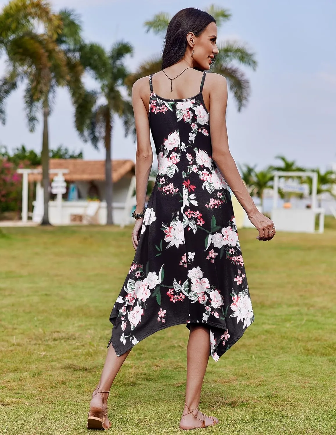 Zeagoo Women Midi Dress Bohemian Beach Cover Up Dress