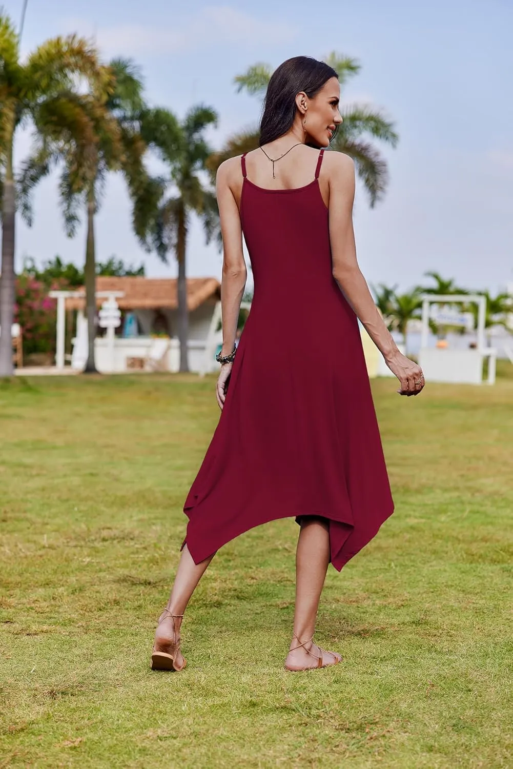 Zeagoo Women Midi Dress Bohemian Beach Cover Up Dress