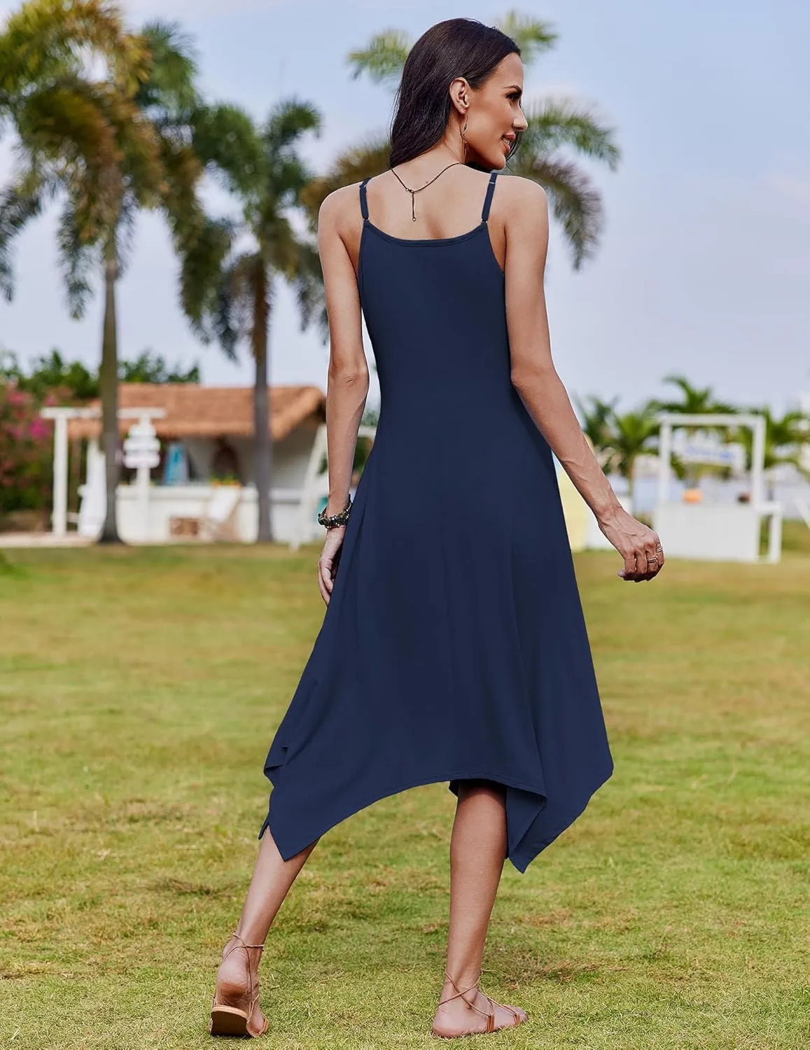Zeagoo Women Midi Dress Bohemian Beach Cover Up Dress