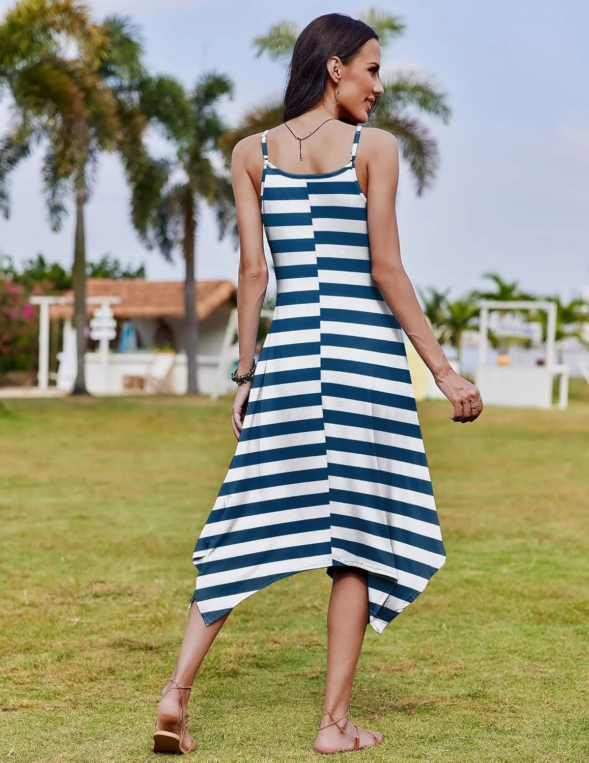 Zeagoo Women Midi Dress Bohemian Beach Cover Up Dress
